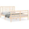 Vidaxl Estructura De Cama Con Cabecero Madera Maciza 140x190 Cm Marrón