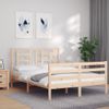 Vidaxl Estructura De Cama Con Cabecero Madera Maciza 140x190 Cm Marrón