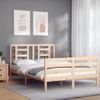 Vidaxl Estructura De Cama Con Cabecero Madera Maciza 140x190 Cm Marrón