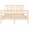 Vidaxl Estructura De Cama Con Cabecero Madera Maciza 140x190 Cm Marrón