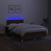 Vidaxl Cama Box Spring Con Colchón Y Led Tela Marrón Oscuro 120x190 Cm