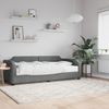 Vidaxl Sofá Cama Con Colchón Tela Gris Oscuro 90x200 Cm