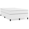 Vidaxl Cama Box Spring Con Colchón Cuero Sintético Blanco 120x190 Cm