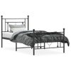 Vidaxl Estructura De Cama Con Cabecero Y Estribo Metal Negro 90x190 Cm