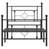 Vidaxl Estructura De Cama Con Cabecero Y Estribo Metal Negro 90x190 Cm