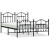 Vidaxl Estructura De Cama Cabecero Y Estribo Metal Negro 140x200 Cm