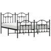 Vidaxl Estructura De Cama Cabecero Y Estribo Metal Negro 140x200 Cm