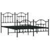 Vidaxl Estructura De Cama Cabecero Y Estribo Metal Negro 140x200 Cm