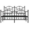 Vidaxl Estructura De Cama Cabecero Y Estribo Metal Negro 140x200 Cm