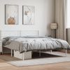 Vidaxl Estructura De Cama Con Cabecero Metal Blanca 140x200 Cm