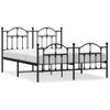 Vidaxl Estructura De Cama Cabecero Y Estribo Metal Negro 140x190 Cm