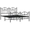 Vidaxl Estructura De Cama Cabecero Y Estribo Metal Negro 140x190 Cm