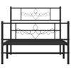 Vidaxl Estructura De Cama Con Cabecero Y Estribo Metal Negro 107x203cm