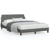 Vidaxl Estructura De Cama Con Cabecero De Tela Gris Oscuro 140x200 Cm