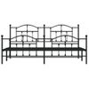 Vidaxl Estructura De Cama Cabecero Y Estribo Metal Negro 200x200 Cm