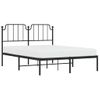 Vidaxl Estructura De Cama Con Cabecero Metal Negro 135x190 Cm