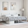 Vidaxl Estructura Cama Metal Con Cabecero Y Pie Cama Blanco 193x203 Cm