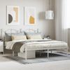 Vidaxl Estructura De Cama De Metal Con Cabecero Blanco 183x213 Cm