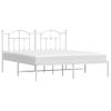 Vidaxl Estructura De Cama De Metal Con Cabecero Blanco 183x213 Cm