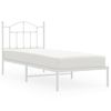 Vidaxl Estructura De Cama De Metal Con Cabecero Blanco 80x200 Cm