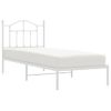 Vidaxl Estructura De Cama De Metal Con Cabecero Blanco 80x200 Cm