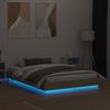 Vidaxl Estructura De Cama Con Luces Led Roble Sonoma 135x190 Cm Marrón