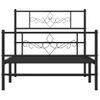 Vidaxl Estructura De Cama Con Cabecero Y Estribo Metal Negro 80x200 Cm