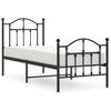 Vidaxl Estructura De Cama Con Cabecero Y Estribo Metal Negro 75x190 Cm