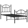 Vidaxl Estructura De Cama Con Cabecero Y Estribo Metal Negro 75x190 Cm