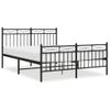 Vidaxl Estructura De Cama Cabecero Y Estribo Metal Negro 140x200 Cm