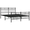 Vidaxl Estructura De Cama Cabecero Y Estribo Metal Negro 140x200 Cm