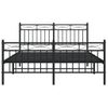 Vidaxl Estructura De Cama Cabecero Y Estribo Metal Negro 140x200 Cm