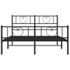 Vidaxl Estructura De Cama Con Cabecero Y Pie Metal Negro 120x190 Cm