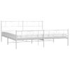 Vidaxl Estructura Cama Metal Con Cabecero Y Pie Cama Blanco 193x203 Cm