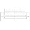 Vidaxl Estructura Cama Metal Con Cabecero Y Pie Cama Blanco 193x203 Cm