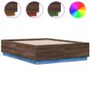 Vidaxl Estructura Cama Con Luces Led Madera Roble Marrón 140x190 Cm