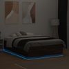 Vidaxl Estructura Cama Con Luces Led Madera Roble Marrón 140x190 Cm