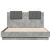 Vidaxl Cama Con Cabecero Madera De Ingeniería Gris Hormigón 135x190 Cm