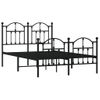 Vidaxl Estructura De Cama Cabecero Y Estribo Metal Negro 120x200 Cm