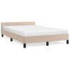 Vidaxl Estructura Cama Y Cabecero Cuero Sintético Capuchino 120x190 Cm Marrón