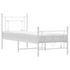 Vidaxl Estructura Cama Metal Con Cabecero Y Pie Cama Blanca 75x190 Cm