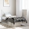 Vidaxl Estructura Cama Metal Con Cabecero Y Pie Cama Blanca 75x190 Cm