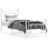 Vidaxl Estructura Cama Metal Con Cabecero Y Pie Cama Blanca 75x190 Cm