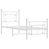 Vidaxl Estructura Cama Metal Con Cabecero Y Pie Cama Blanca 75x190 Cm