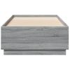 Vidaxl Estructura De Cama Con Luces Led Madera Gris Sonoma 90x200 Cm