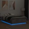 Vidaxl Estructura Cama Con Luces Led Madera Gris Hormigón 120x190 Cm