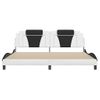 Vidaxl Estructura De Cama Con Cabecero Cuero Sintético Blanco Y Negro