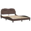 Vidaxl Estructura De Cama Cabecero Cuero Sintético Marrón 120x200 Cm