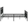 Vidaxl Estructura De Cama Cabecero Y Estribo Metal Negro 160x200 Cm