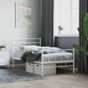 Vidaxl Estructura Cama Metal Con Cabecero Y Pie Cama Blanca 80x200 Cm